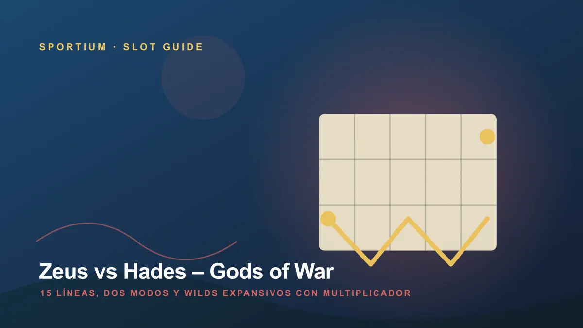 Zeus vs Hades – Gods of War: símbolos sobre un fondo temático